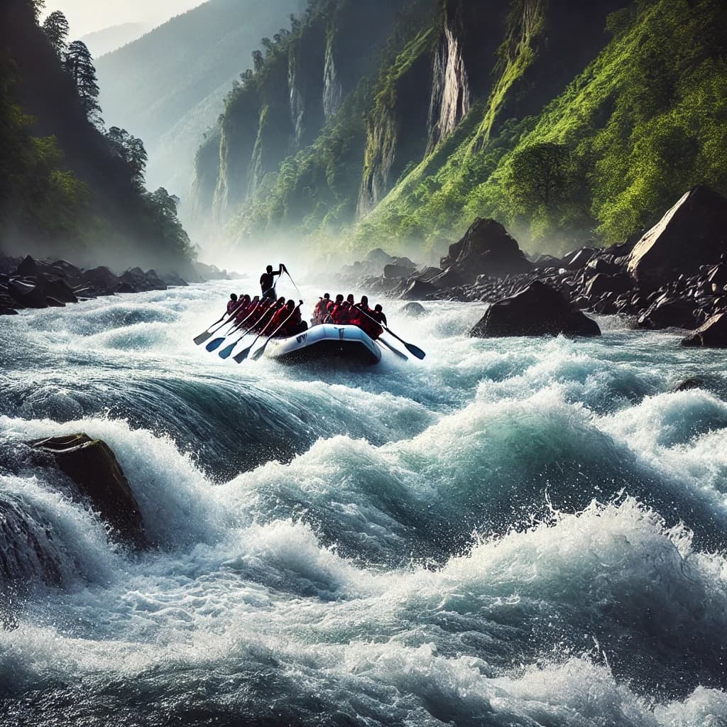 White-water rafting adventure in India